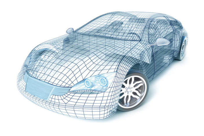 Voiture wireframe 3D