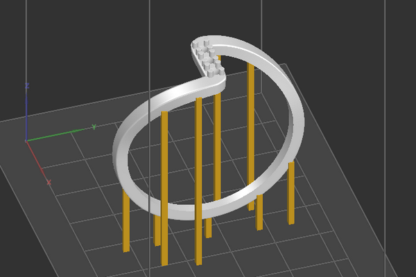 Bague sur le plateau d'impression avec ses supports d'impression