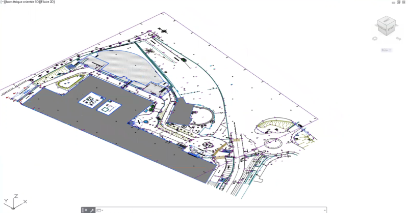 Vue isométrique sur AutoCAD