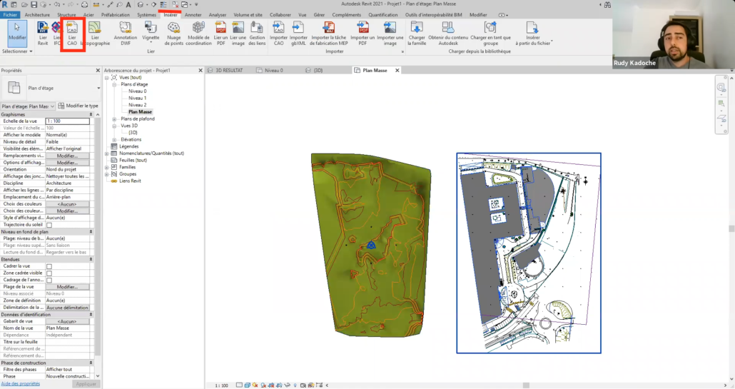 Vue en plan topographie et DWG avec AutoCAD