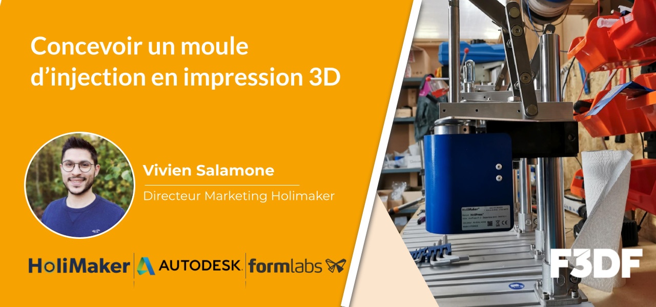 Bannière promotionnelle du Live sur la fabrication de moules d'injection en impression 3D SLA