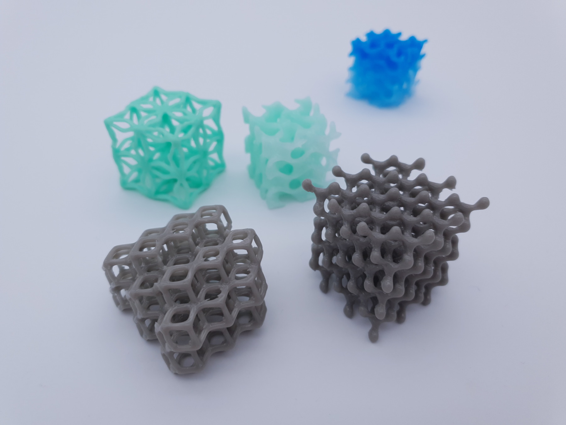 Pièces imprimées en 3D silicone avec différents taux de remplissage