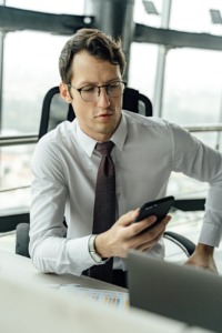 a man using a smartphone