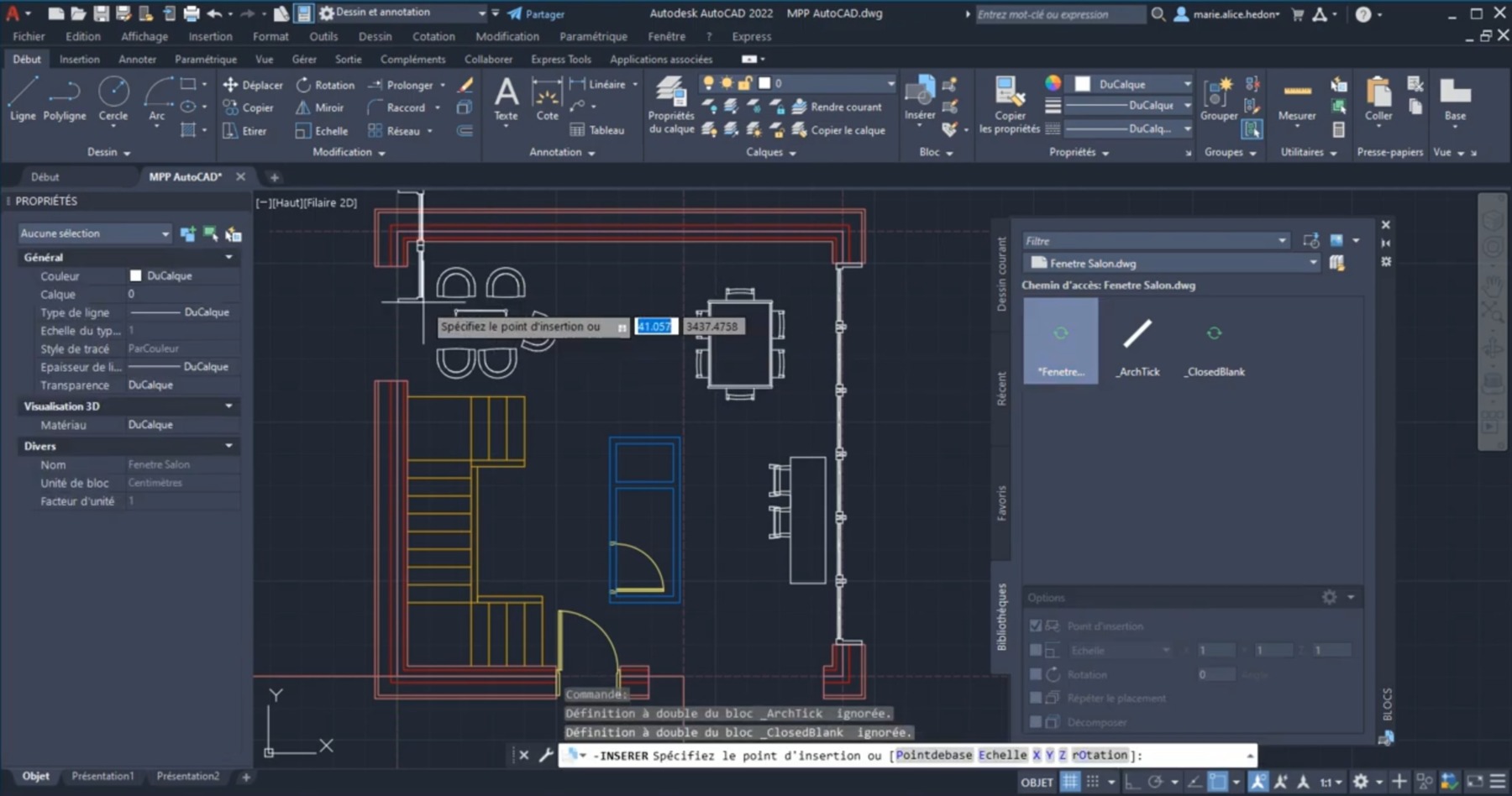 Insérer un bloc externe dans le logiciel AutoCAD