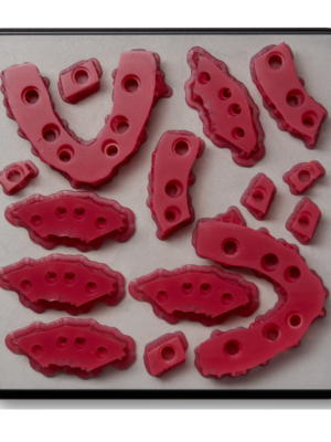 Pièces rouge imprimées en 3D dans le secteur dentaire